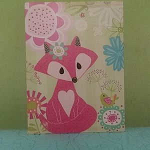 Pink fox cute for Nursery or girls room